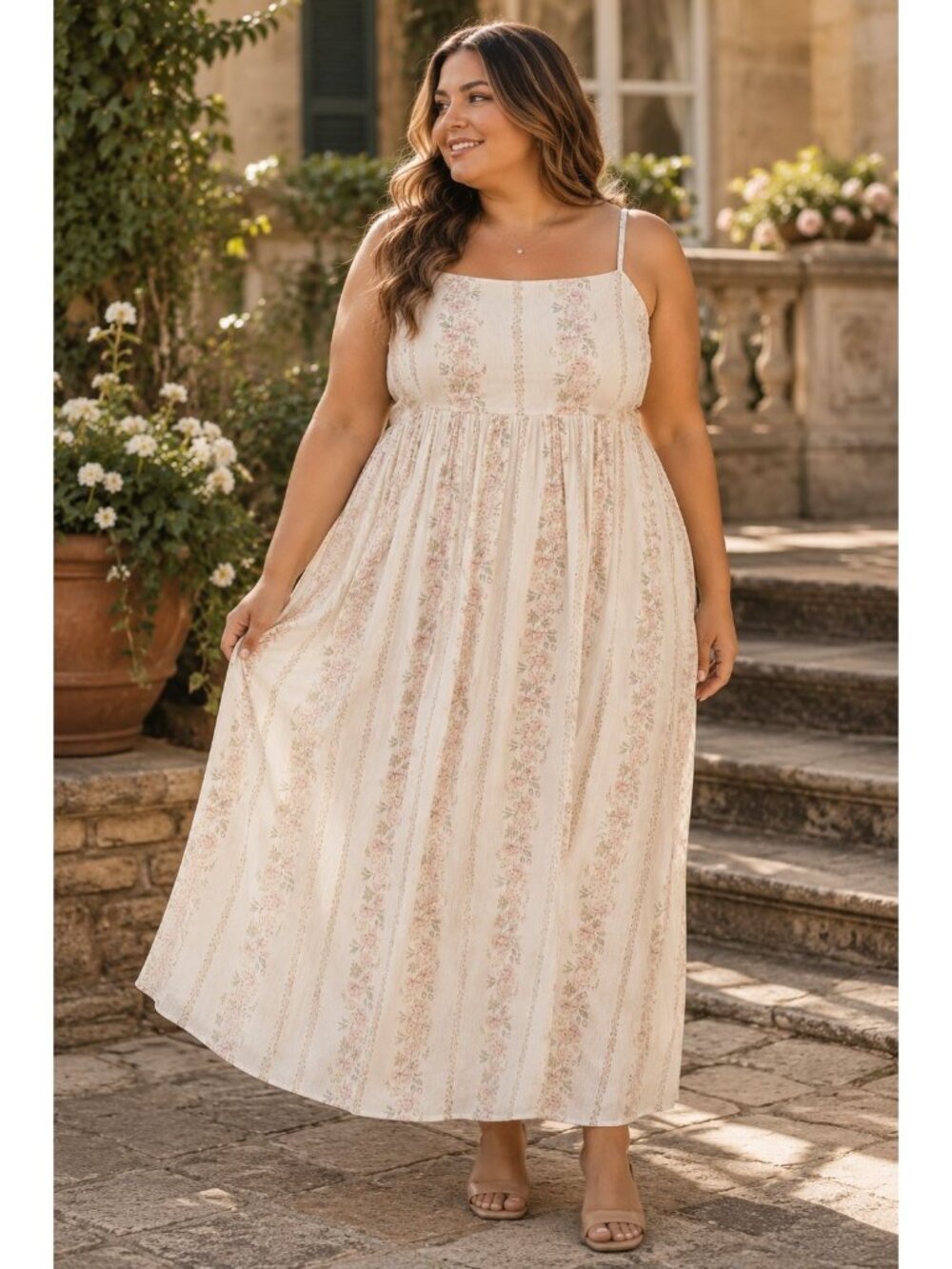 Celebrity Pink Bridgerton Floral Maxi Dress 2XL Cottagecore Feminine Romantic